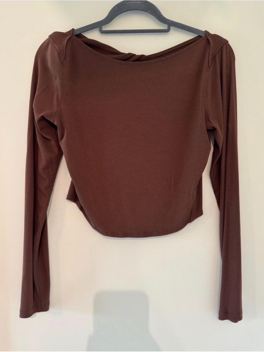 lululemon athletica Long Sleeve Boatneck Top - Brown
